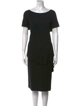 St. John Bateau Neckline Midi Length Dress