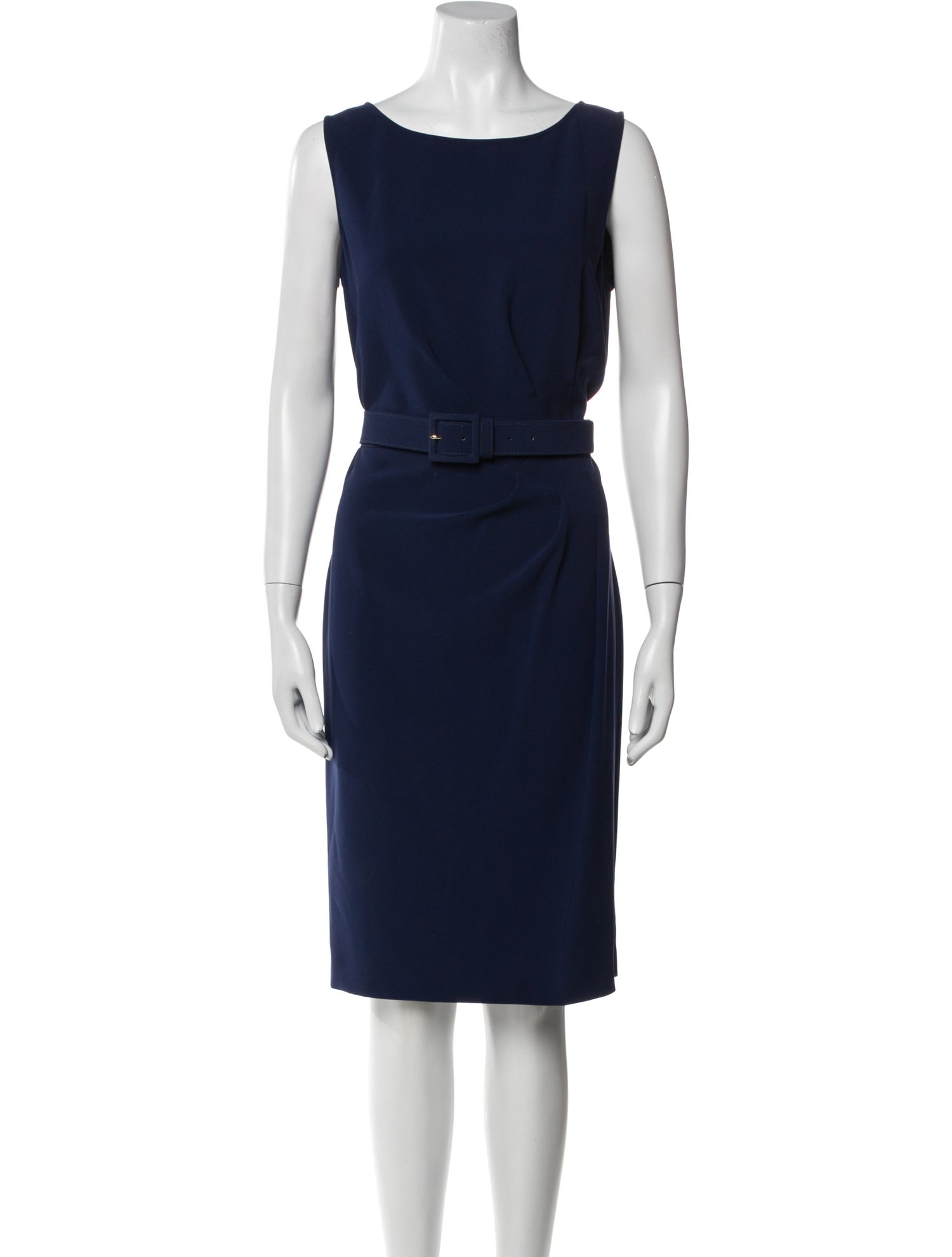 St. John Bateau Neckline Knee-Length Dress