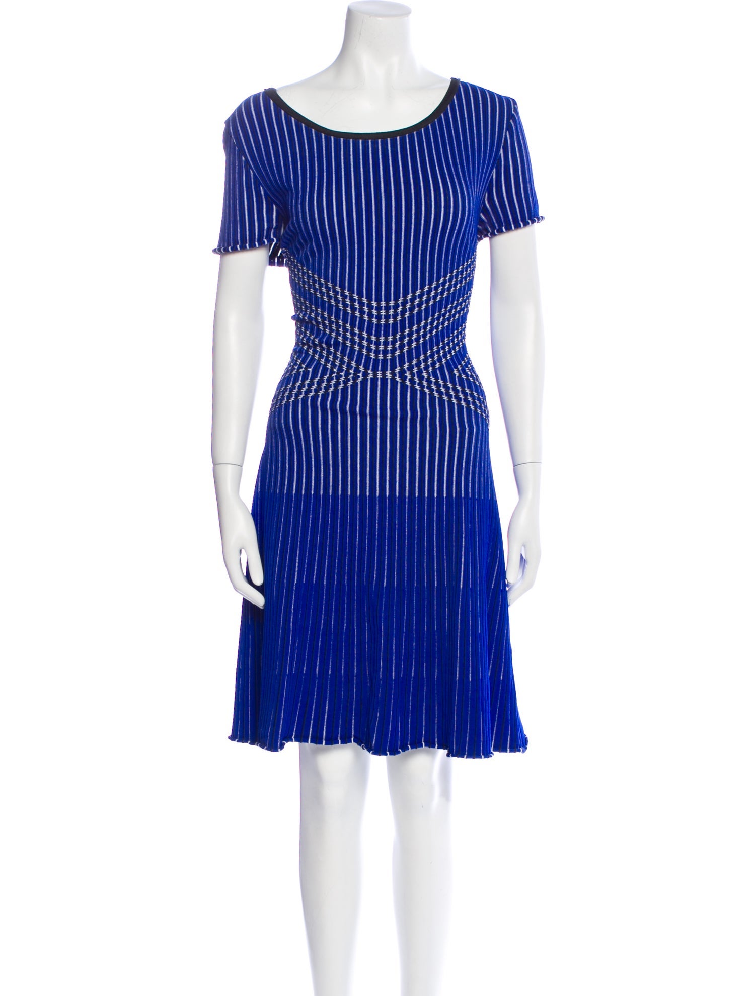 St. John Striped Knee-Length Dress