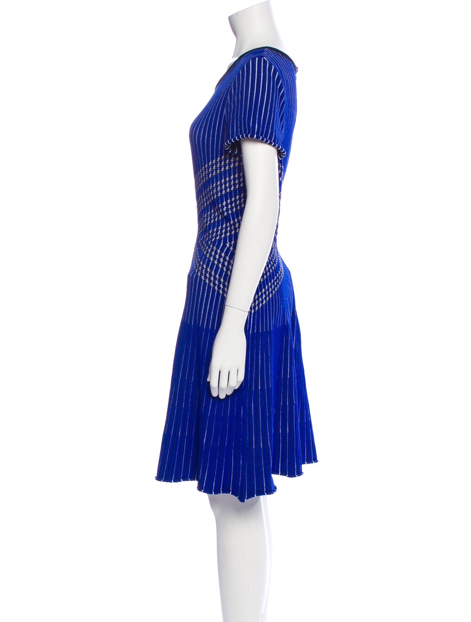 St. John Striped Knee-Length Dress