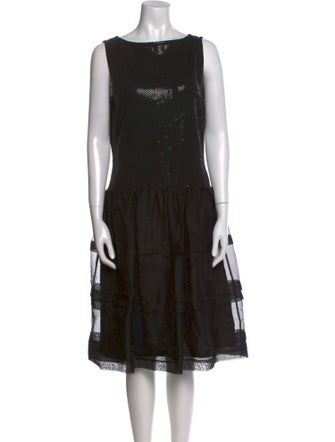 St. John Bateau Neckline Midi Length Dress