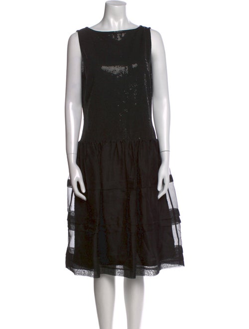 St. John Bateau Neckline Midi Length Dress