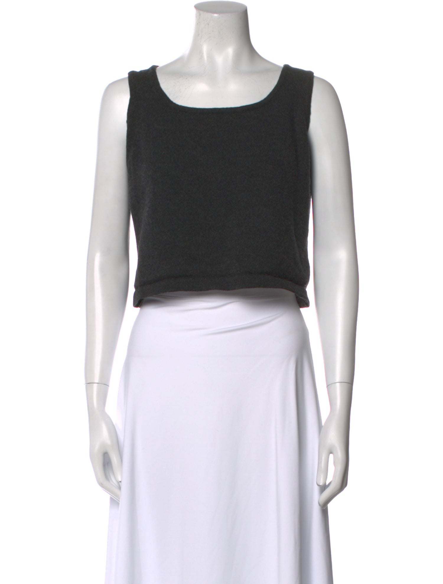 St. John Wool Scoop Neck Crop Top