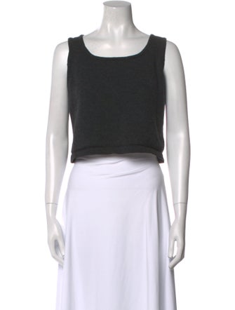 St. John Wool Scoop Neck Crop Top