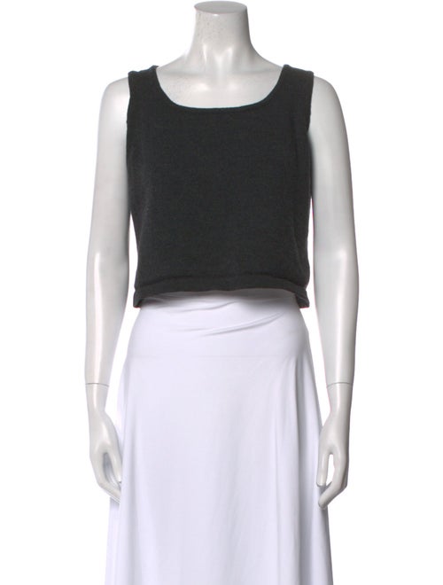 St. John Wool Scoop Neck Crop Top