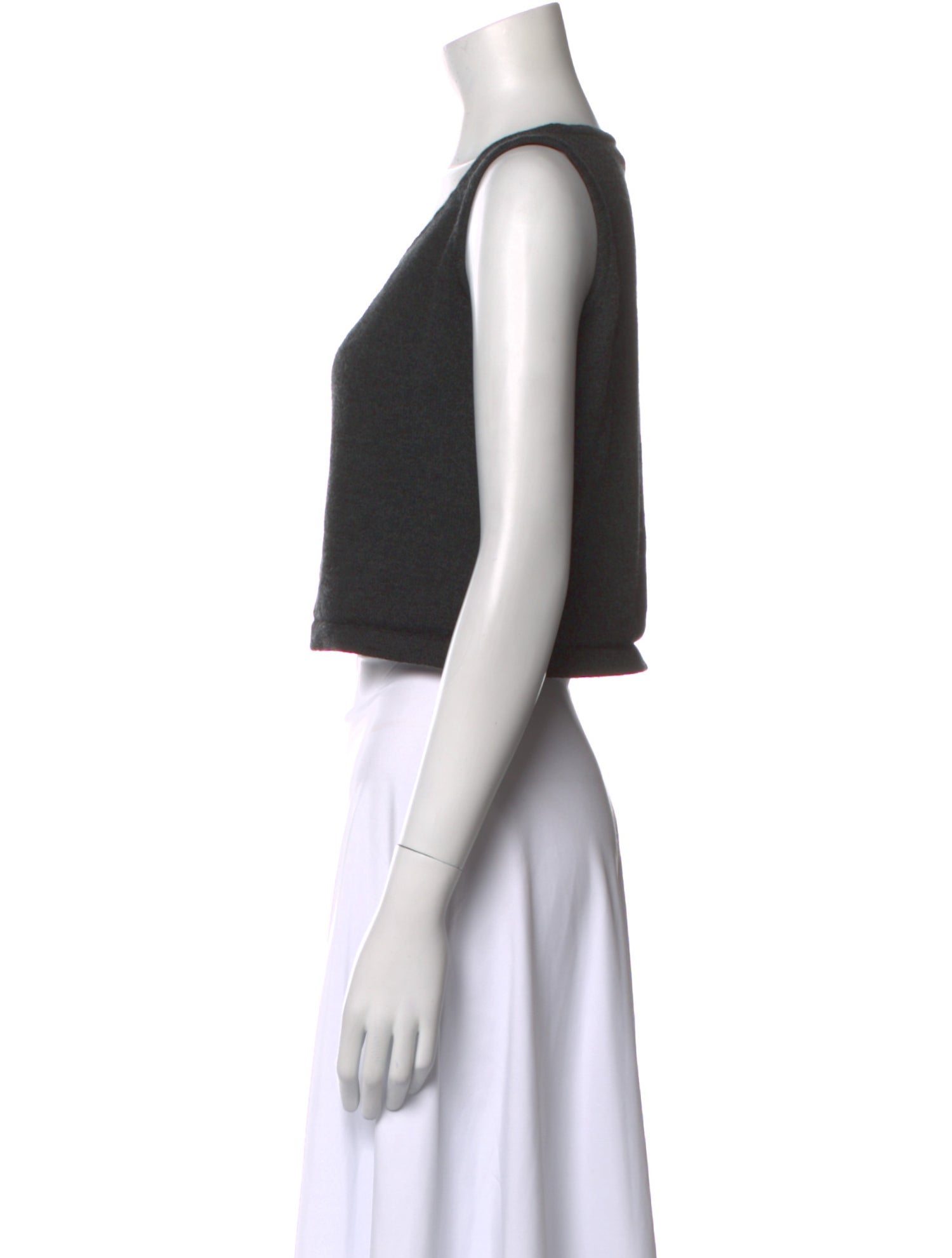 St. John Wool Scoop Neck Crop Top