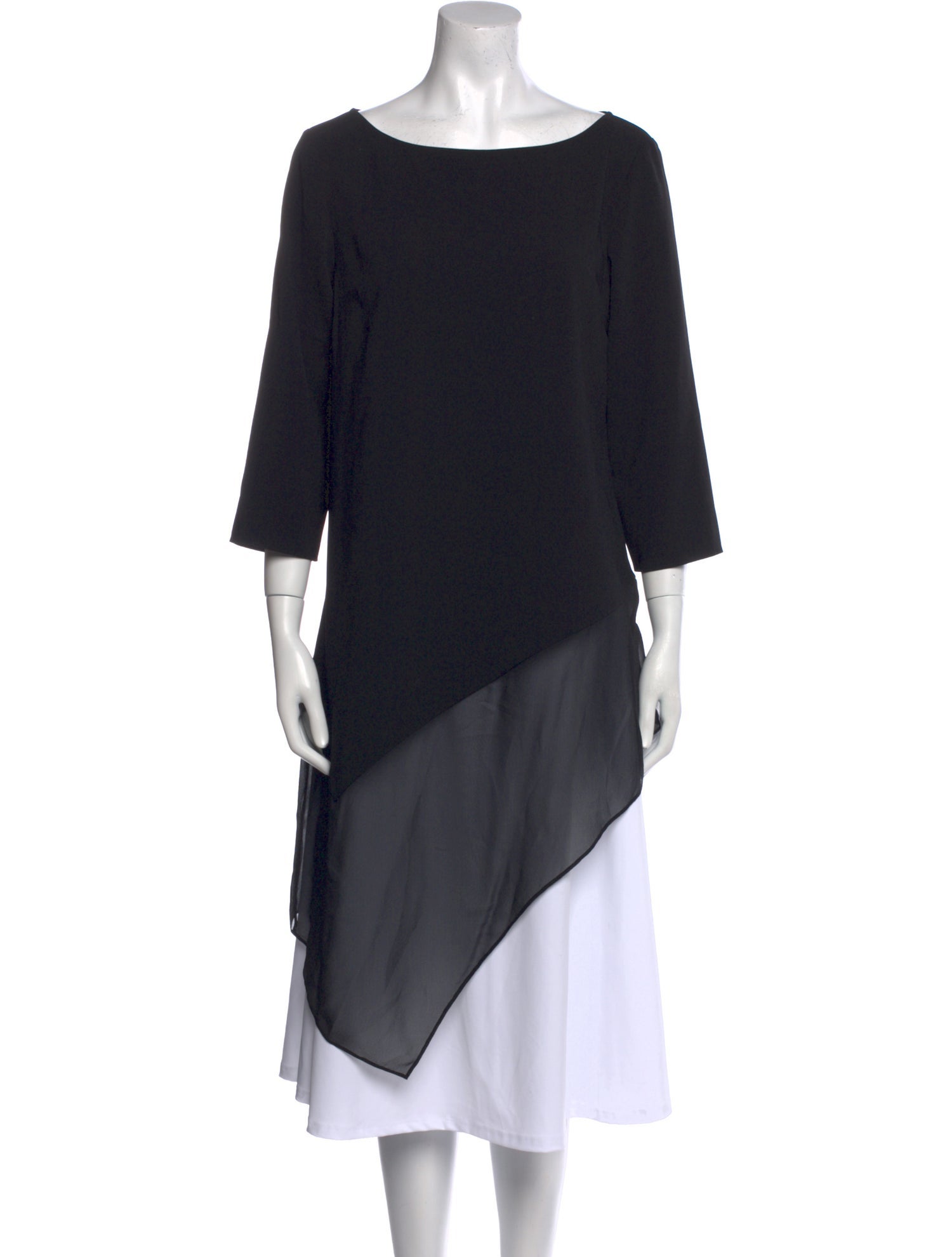 St. John Bateau Neckline Three-Quarter Sleeve Tunic