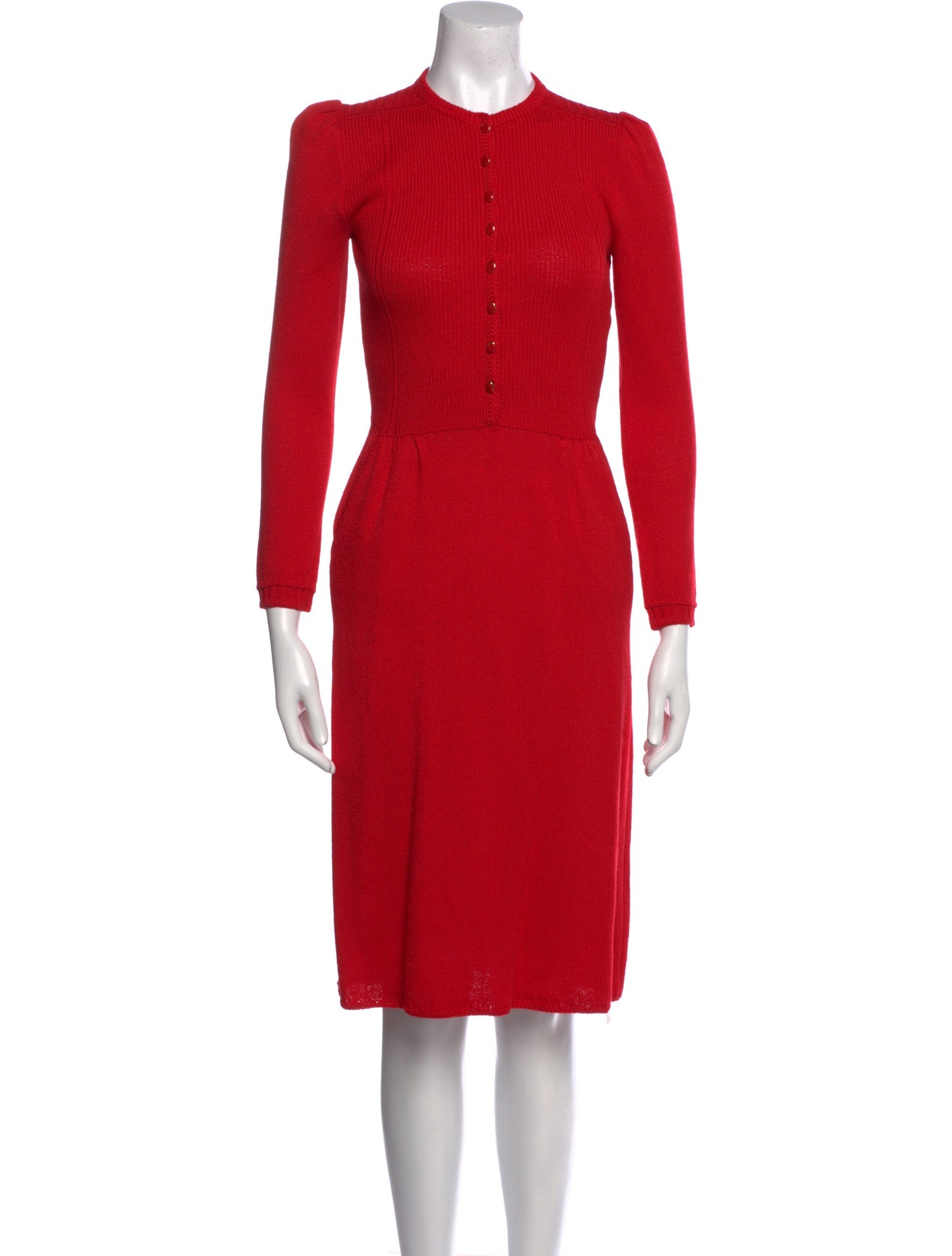 St. John Crew Neck Knee-Length Dress