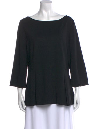 St. John Bateau Neckline Three-Quarter Sleeve Tunic