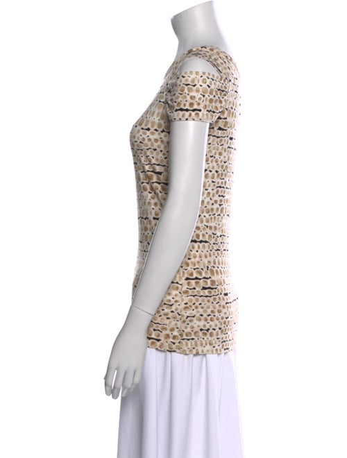 St. John Printed Scoop Neck Top