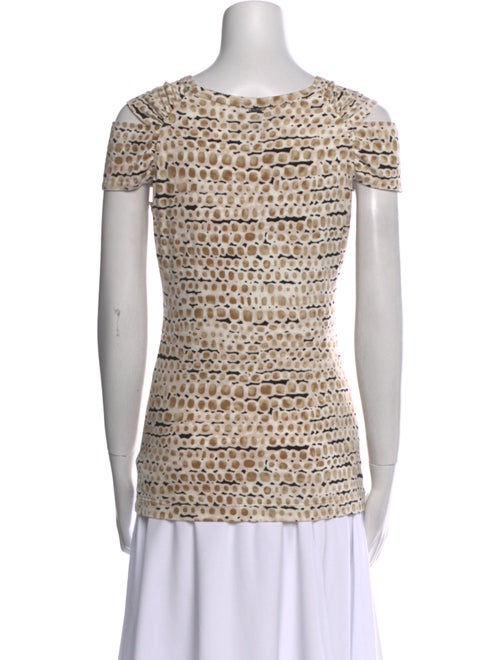 St. John Printed Scoop Neck Top