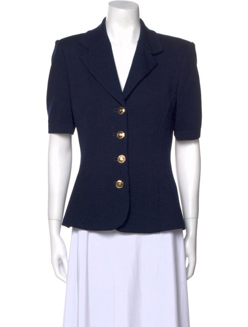 St. John V-Neck Short Sleeve Button-Up Top