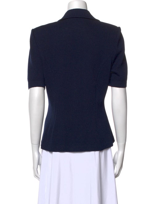 St. John V-Neck Short Sleeve Button-Up Top