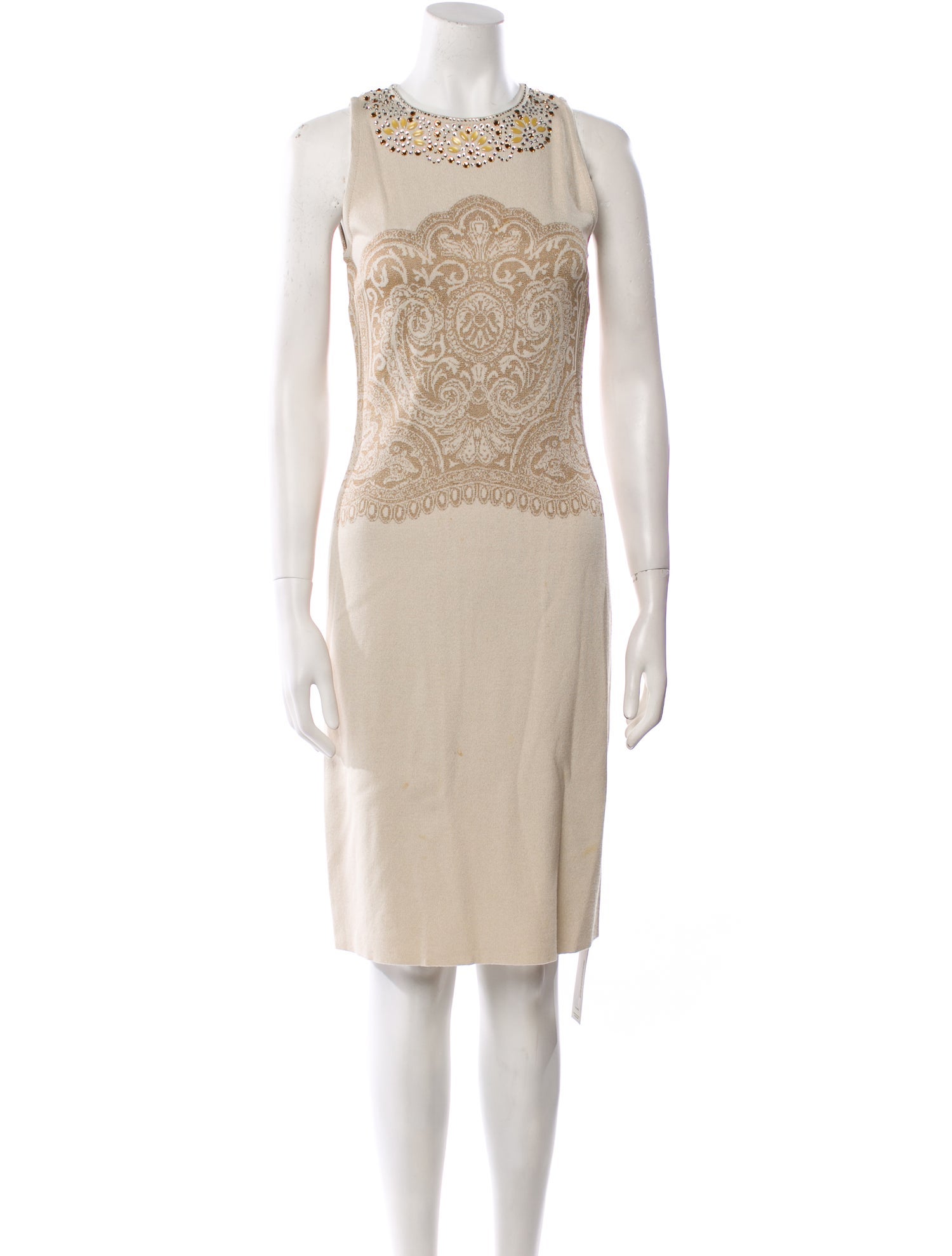 St. John Crew Neck Knee-Length Dress