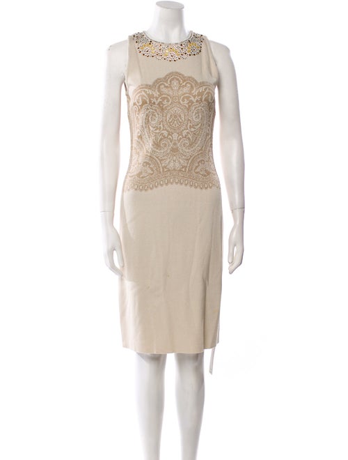 St. John Crew Neck Knee-Length Dress