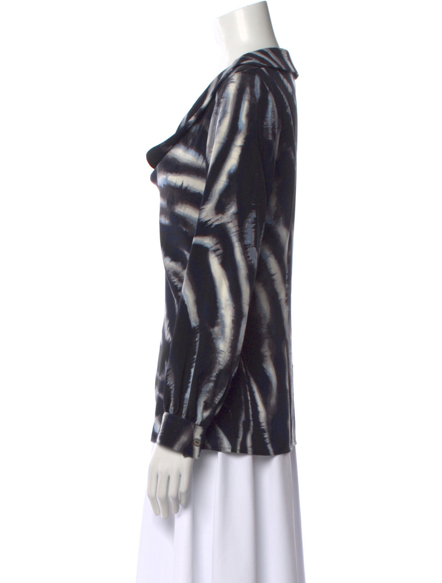 St. John Silk Tie-Dye Print Blouse