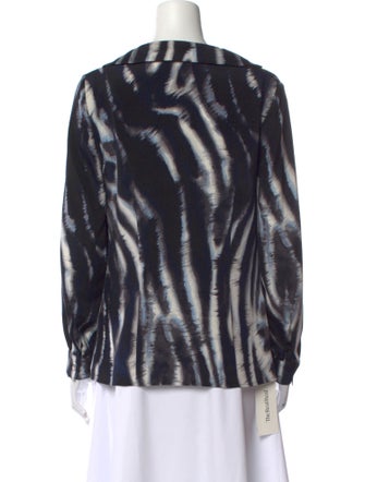 St. John Silk Tie-Dye Print Blouse