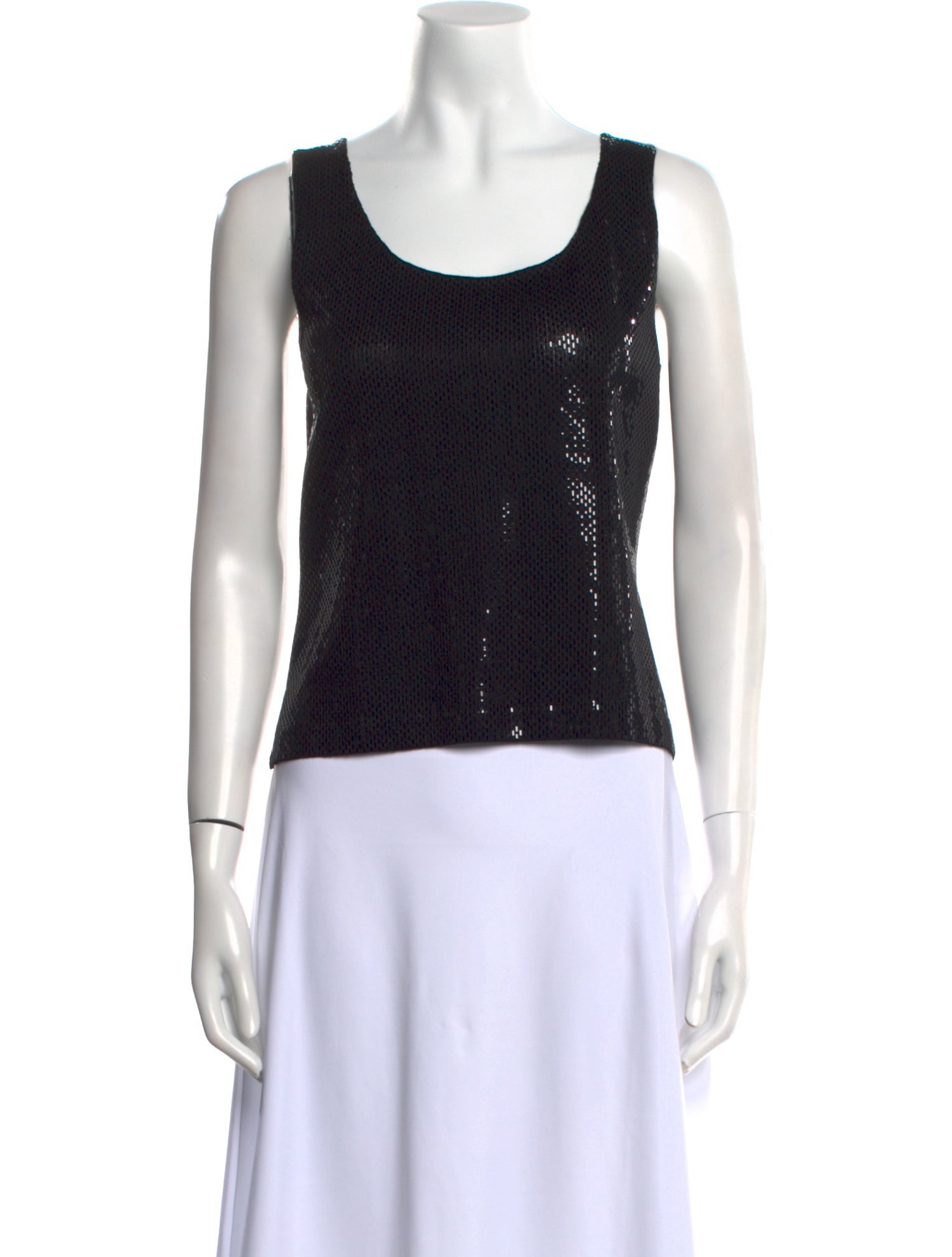 St. John Scoop Neck Sleeveless Top