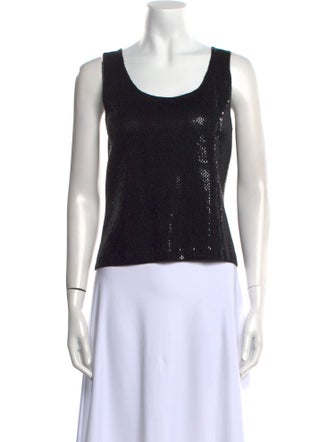 St. John Scoop Neck Sleeveless Top