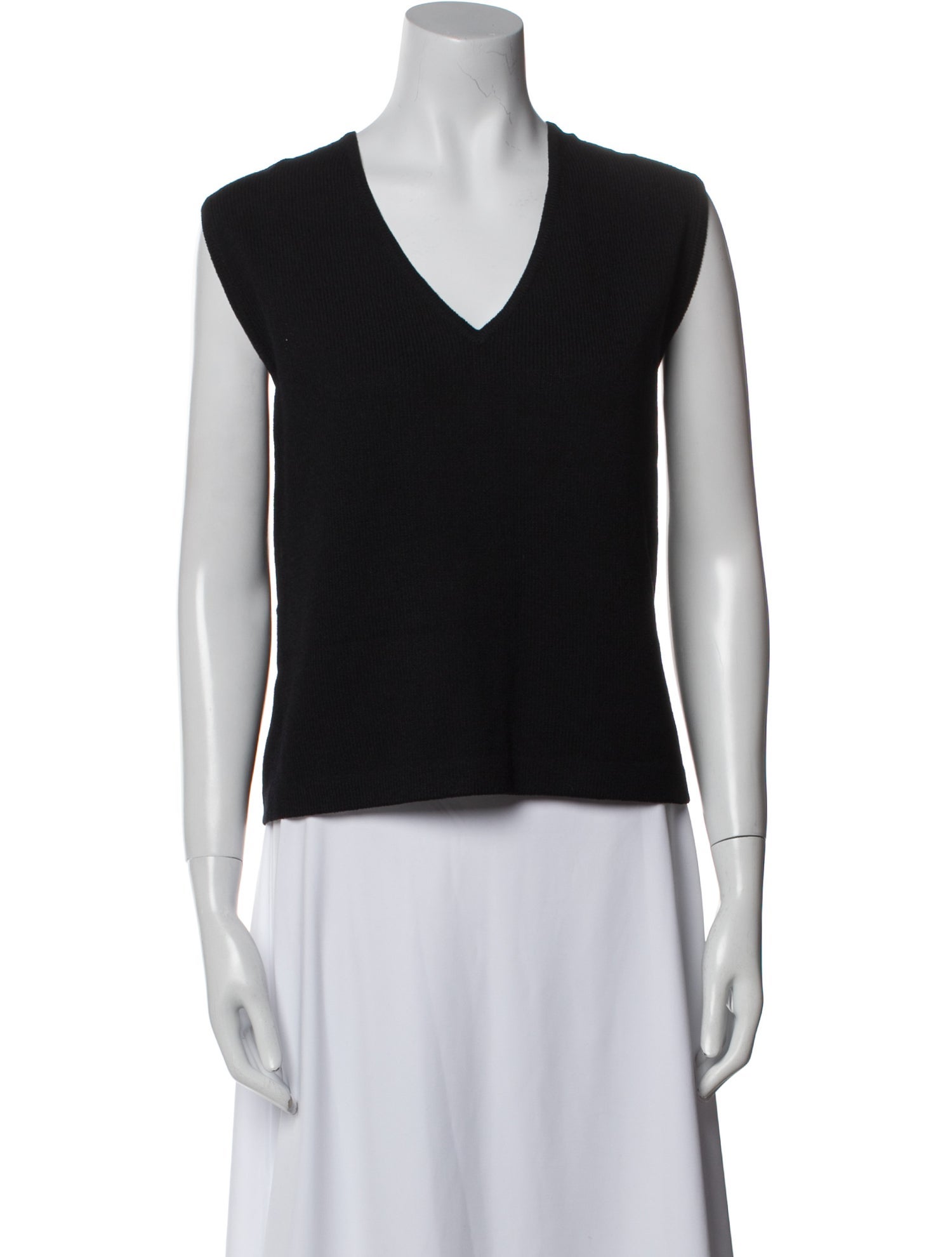 St. John Wool V-Neck Top