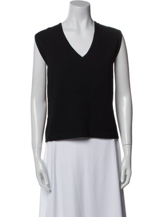 St. John Wool V-Neck Top