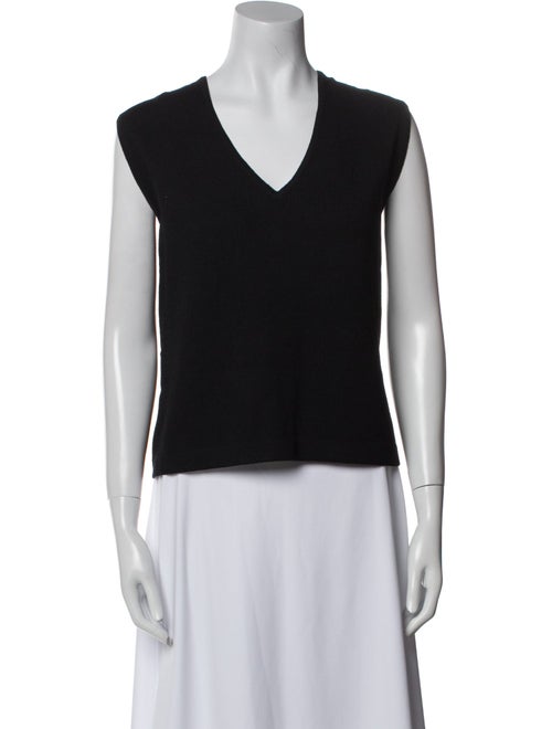 St. John Wool V-Neck Top