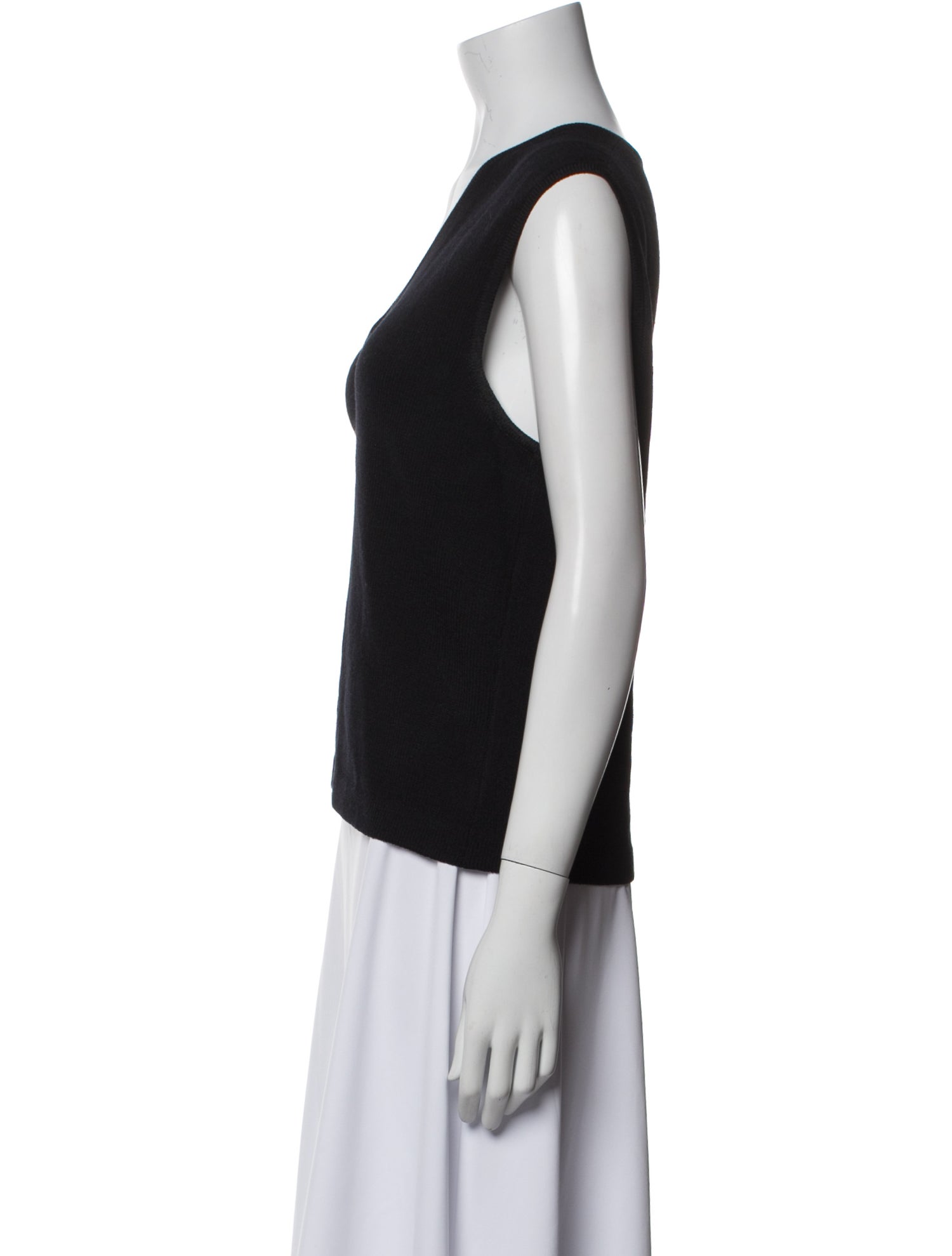 St. John Wool V-Neck Top