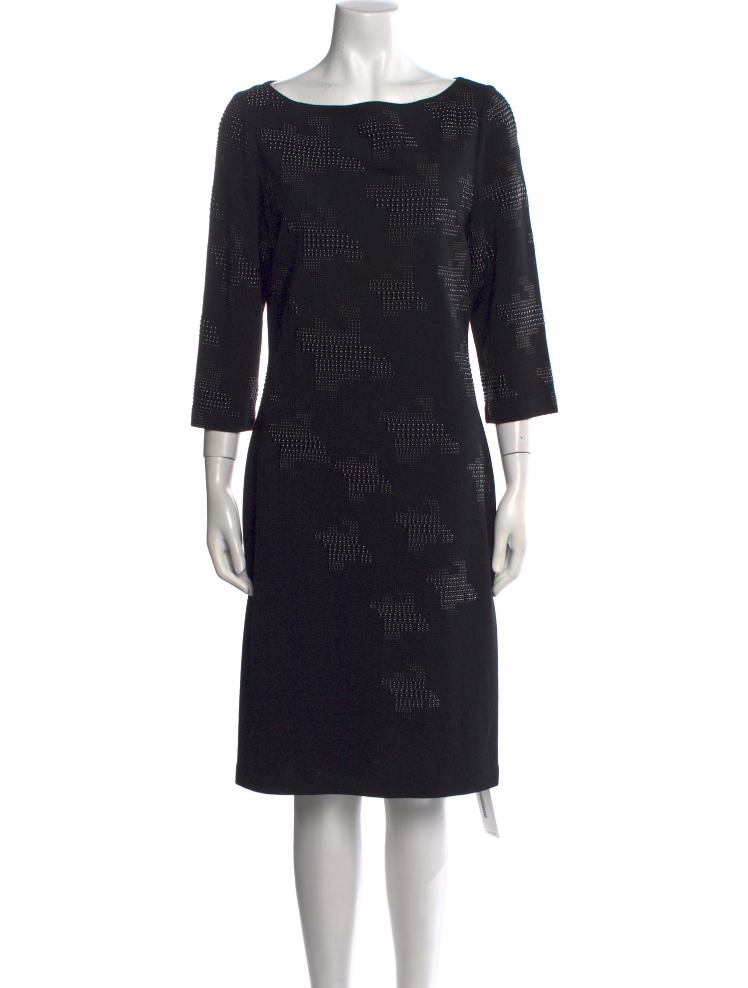 St. John Bateau Neckline Knee-Length Dress