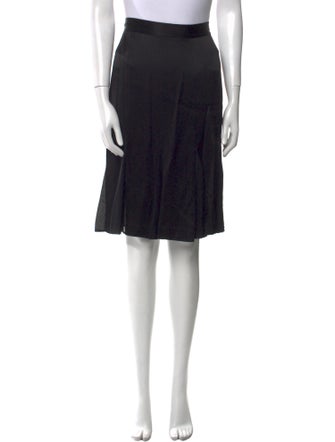 St. John Pleated Accents Knee-Length Skirt