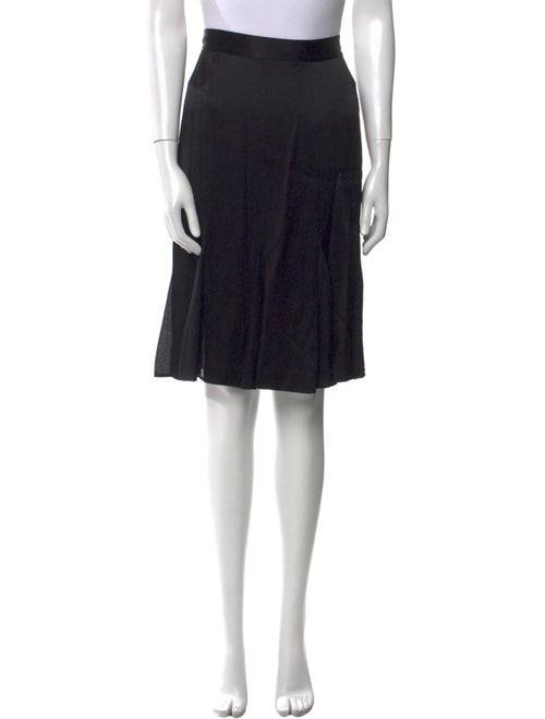 St. John Pleated Accents Knee-Length Skirt