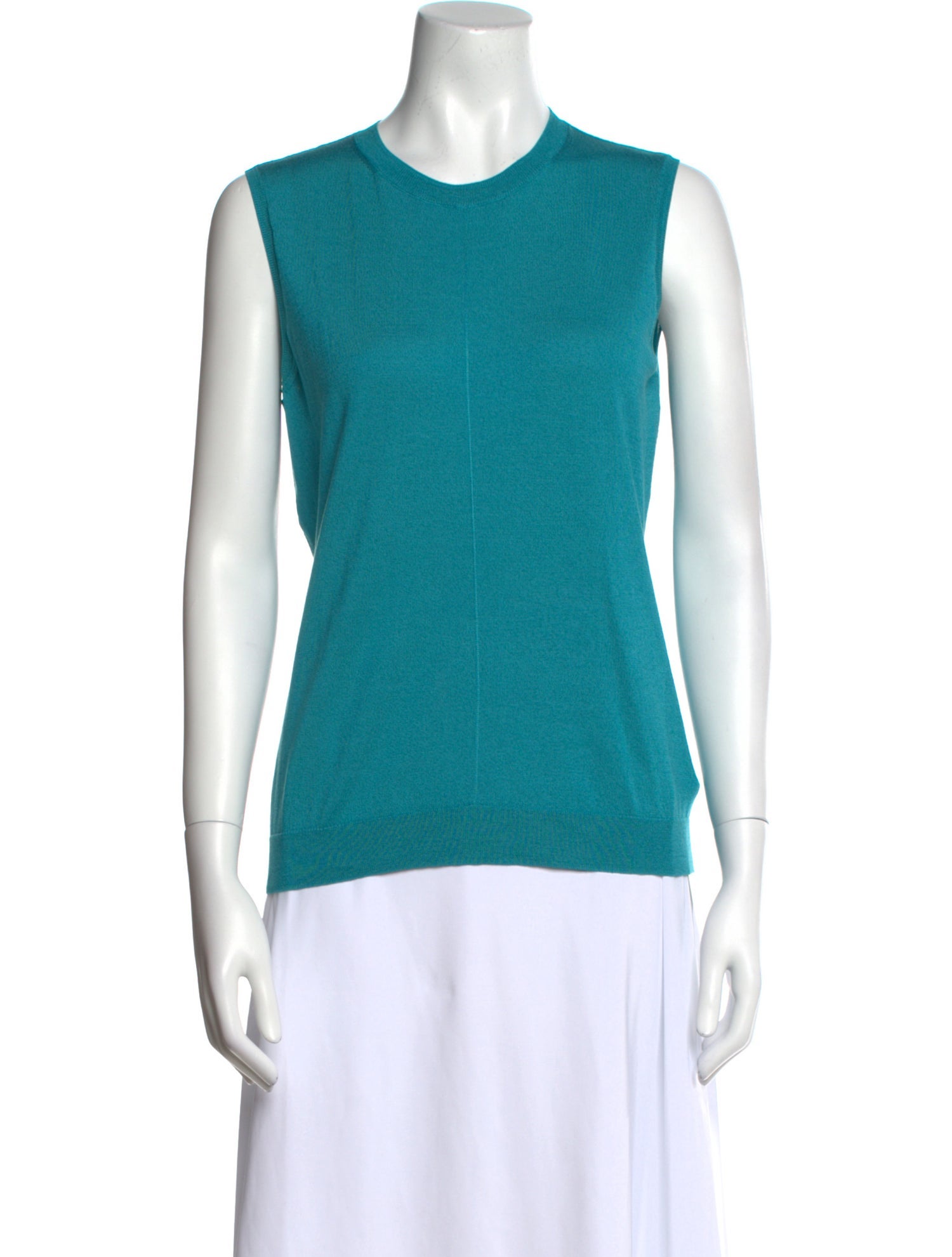 St. John Crew Neck Sleeveless Top