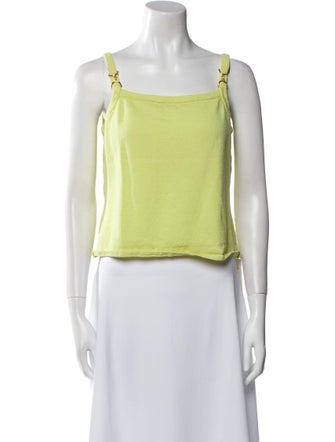 St. John Square Neckline Sleeveless Crop Top