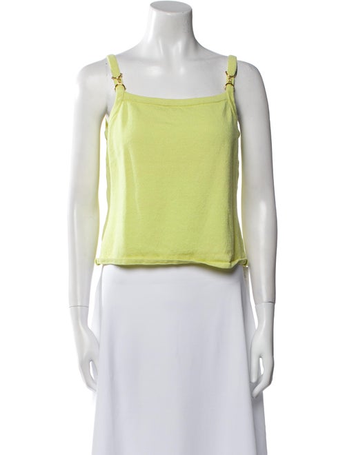 St. John Square Neckline Sleeveless Crop Top