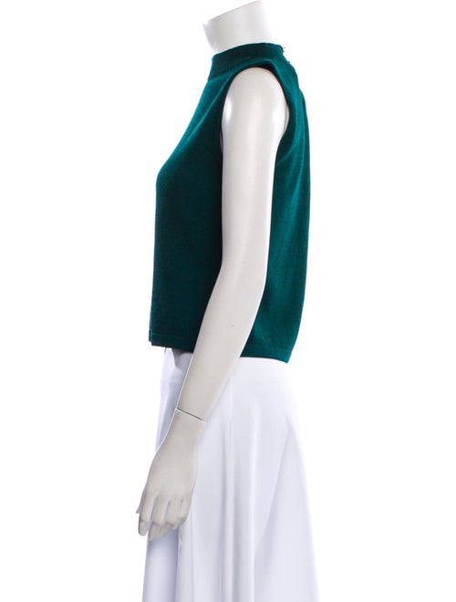 St. John Mock Neck Sleeveless Crop Top