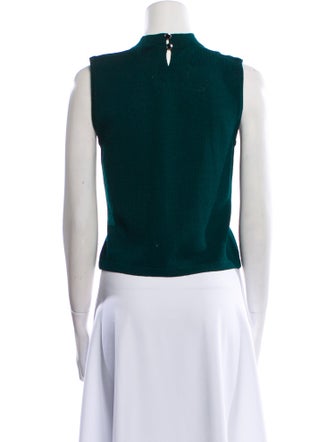 St. John Mock Neck Sleeveless Crop Top