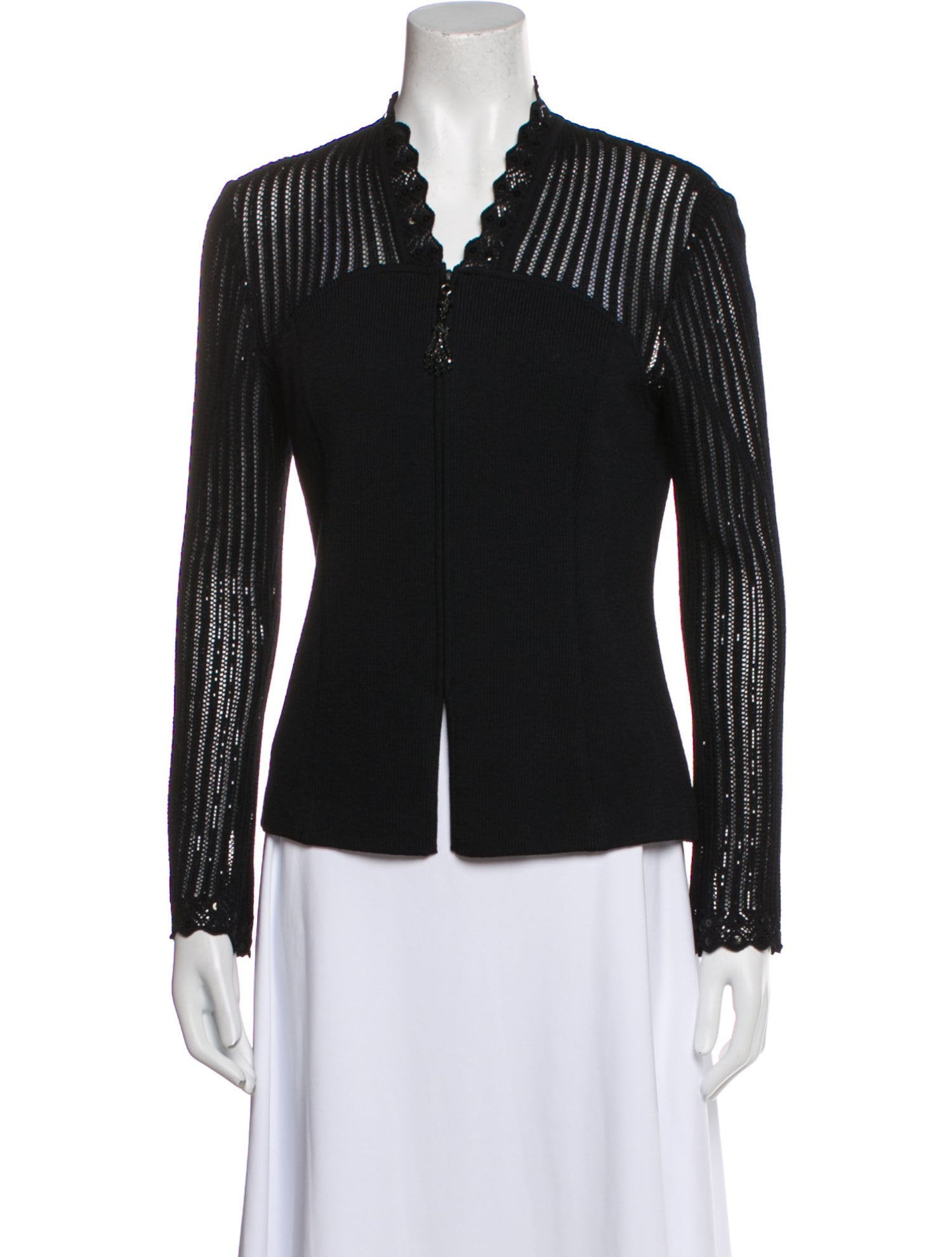 St. John Evening Wool Striped Evening Jacket