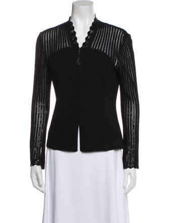 St. John Evening Wool Striped Evening Jacket