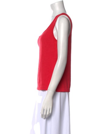 St. John Scoop Neck Sleeveless Top