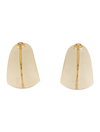 St. John Faux Pearl & Enamel Clip On Earrings