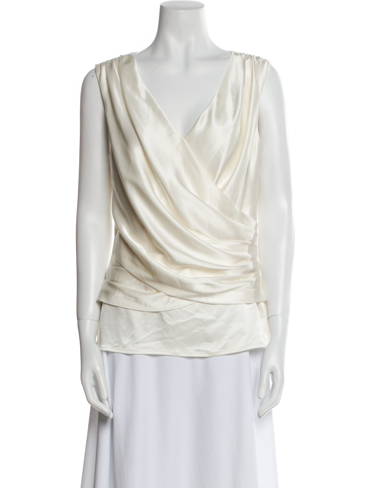 St. John Cowl Neck Sleeveless Blouse