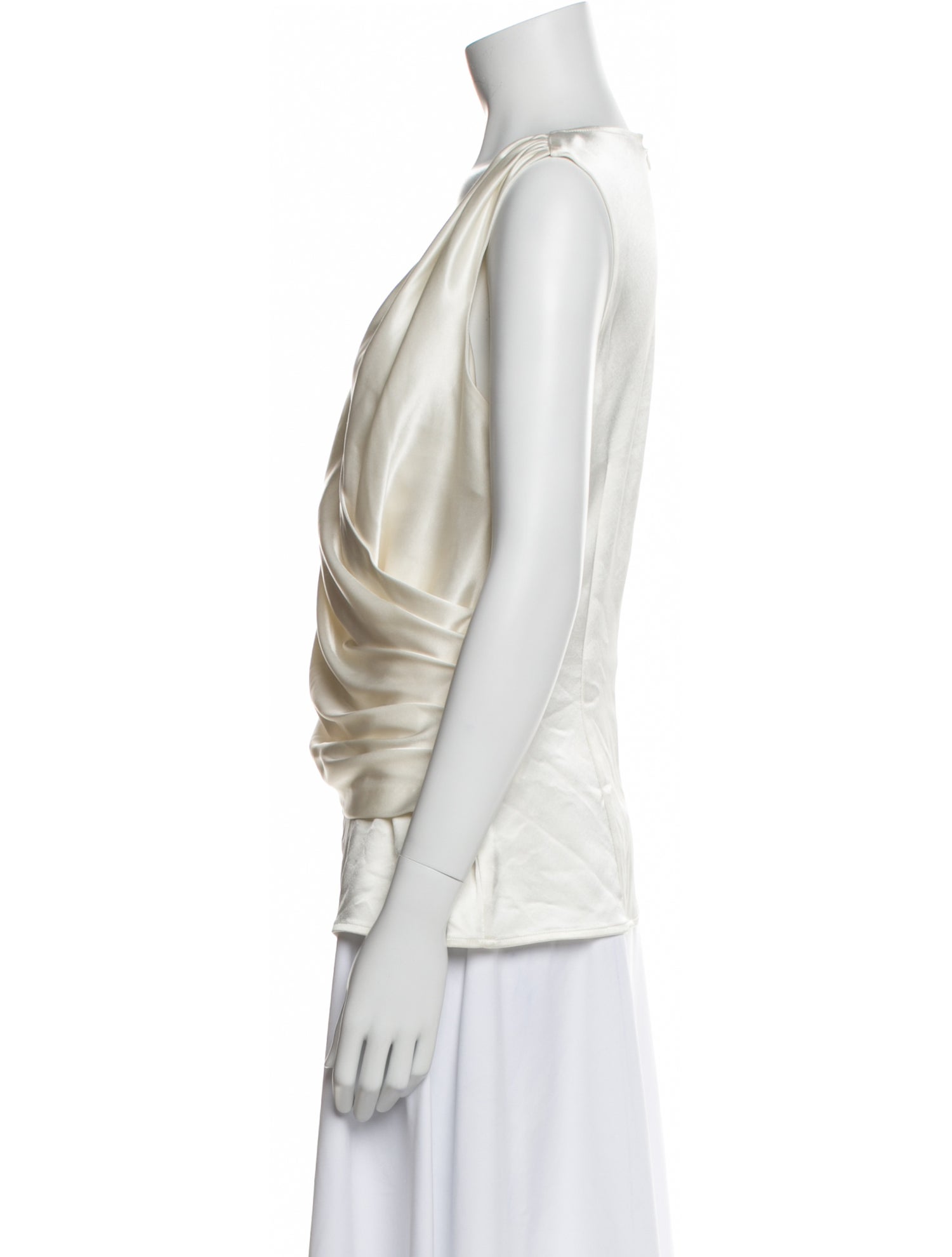 St. John Cowl Neck Sleeveless Blouse