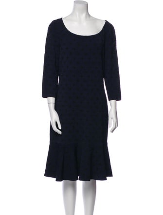 St. John Scoop Neck Knee-Length Dress
