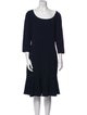 St. John Scoop Neck Knee-Length Dress
