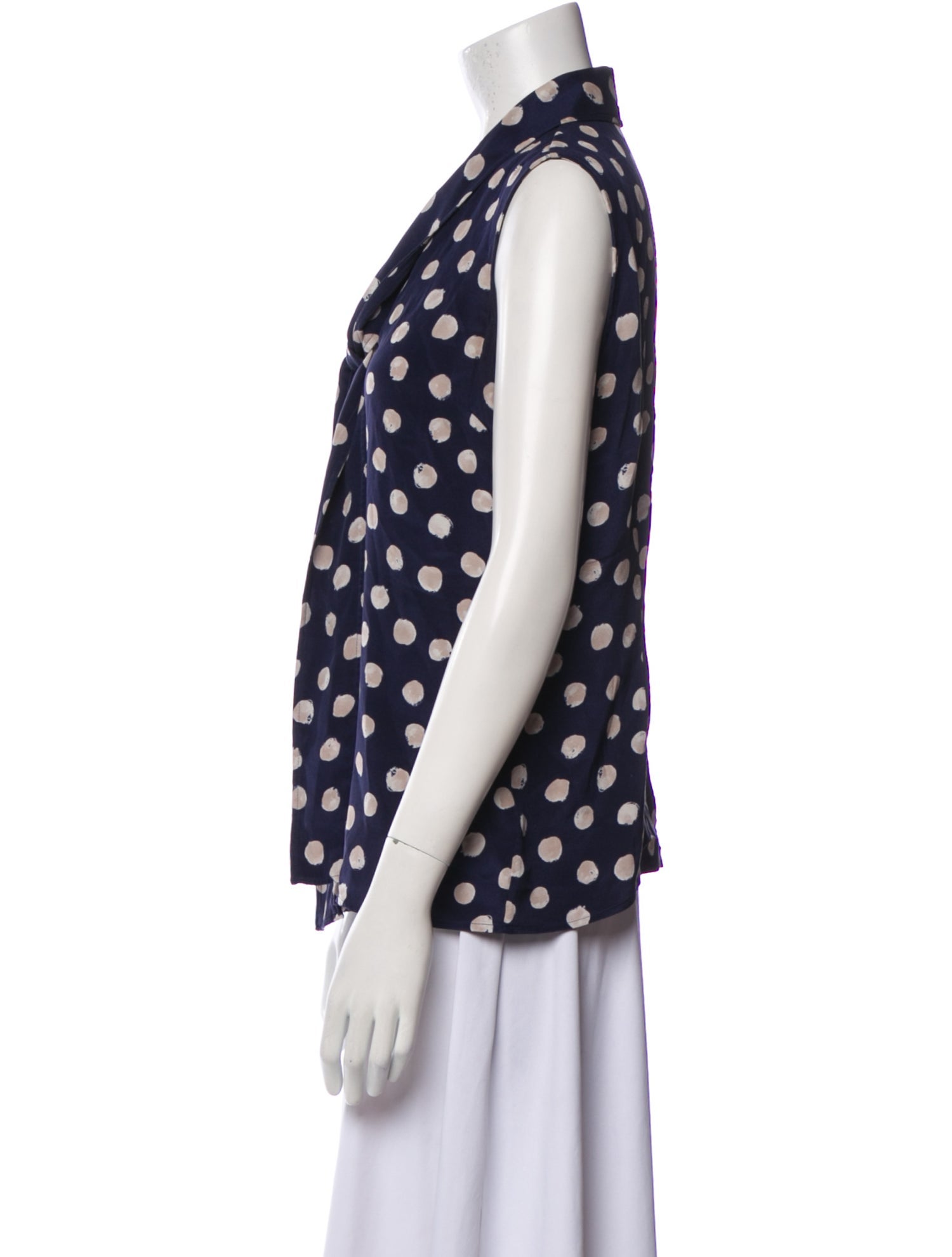 St. John Silk Polka Dot Print Blouse
