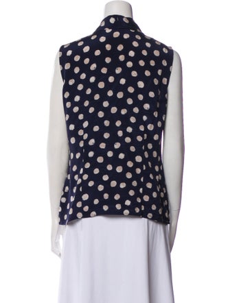 St. John Silk Polka Dot Print Blouse