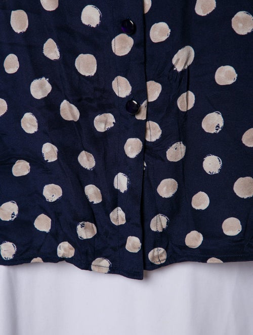 St. John Silk Polka Dot Print Blouse