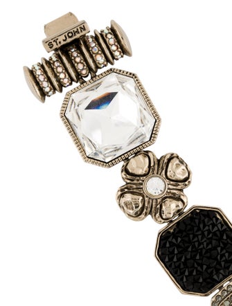 St. John Faux Pearl & Crystal Station Bracelet