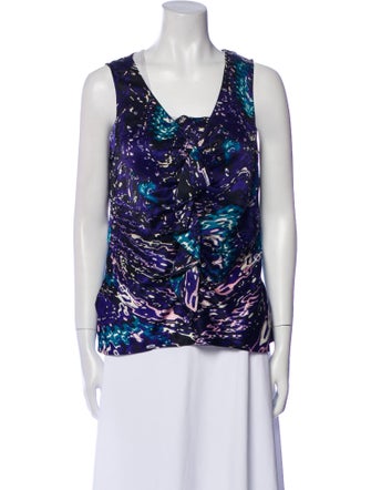St. John Silk Printed Top