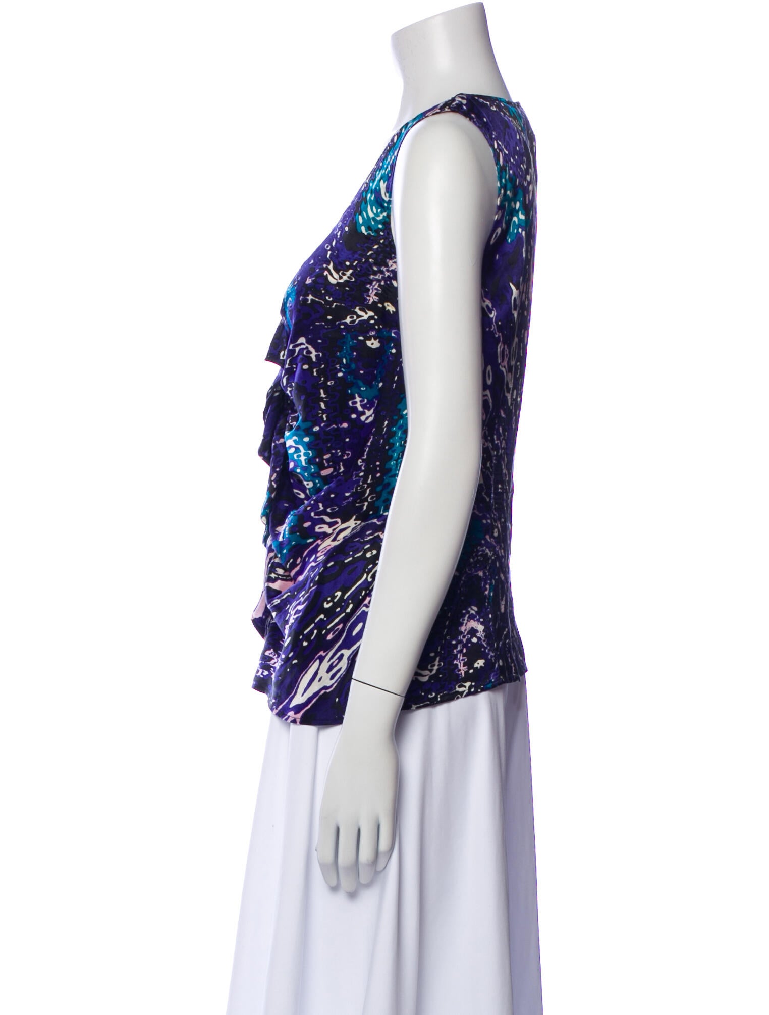 St. John Silk Printed Top