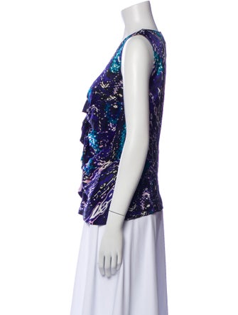 St. John Silk Printed Top